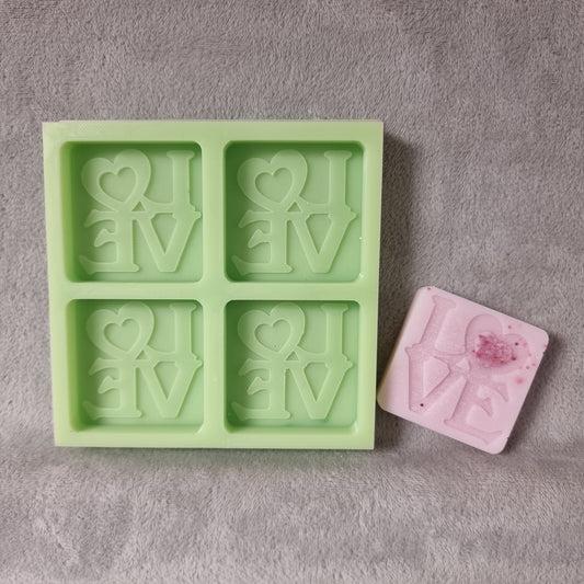 SILICONE MOULD LOVE 4 Cell Square