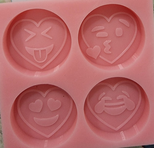 SILICONE MOULD EMOJI 4 Cell Round